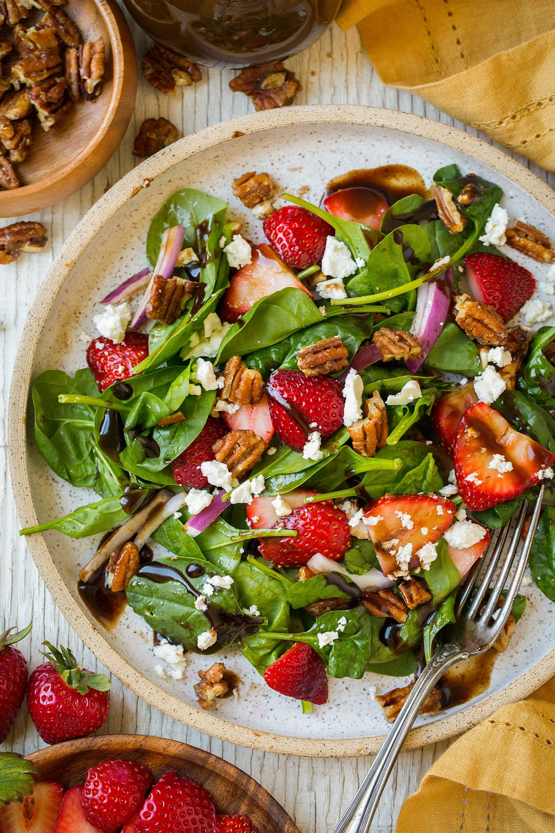 Taste of Summer: Spinach Strawberry Salad with Feta & Balsamic
